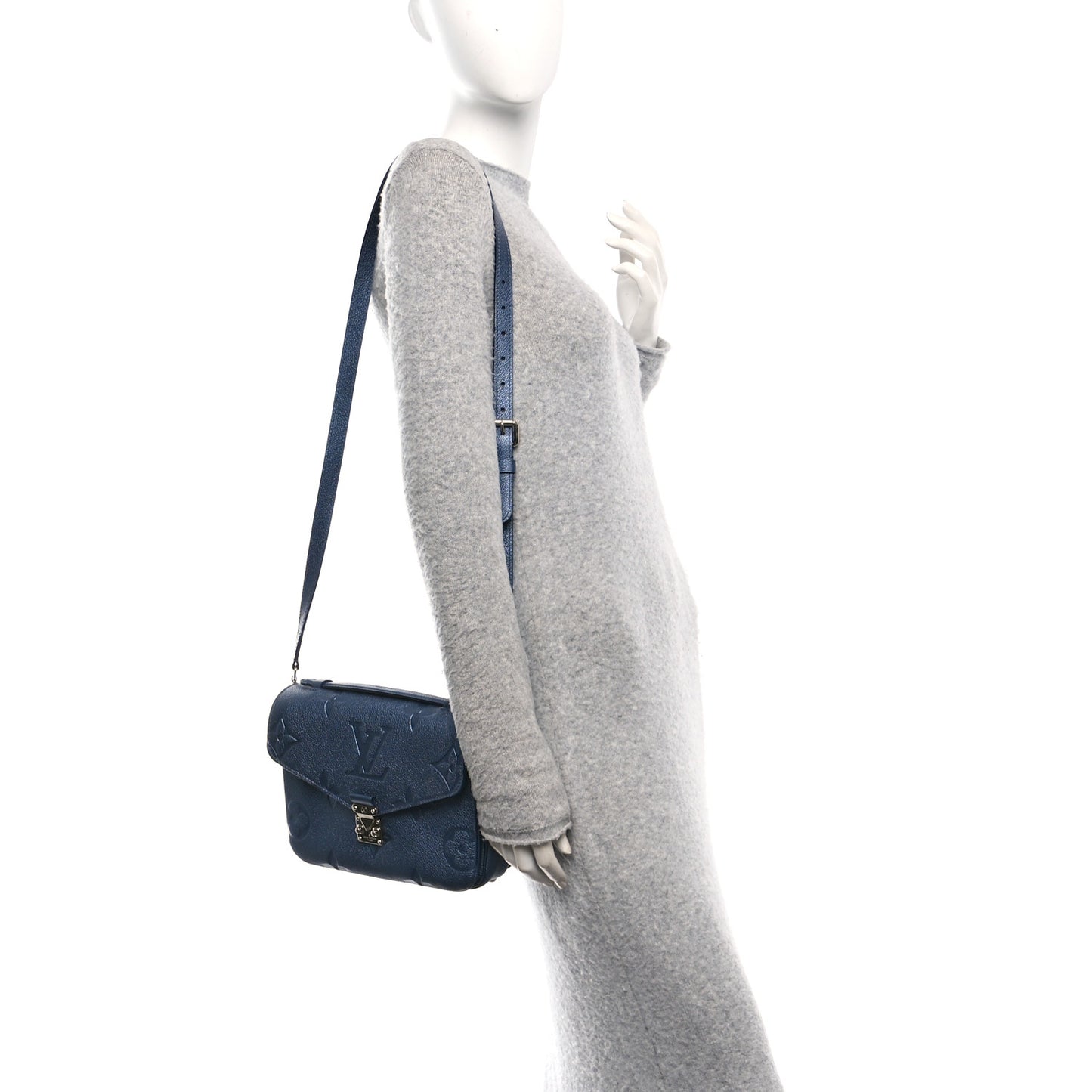 Metallic Empreinte Monogram Giant Pochette Metis Navy Nacre