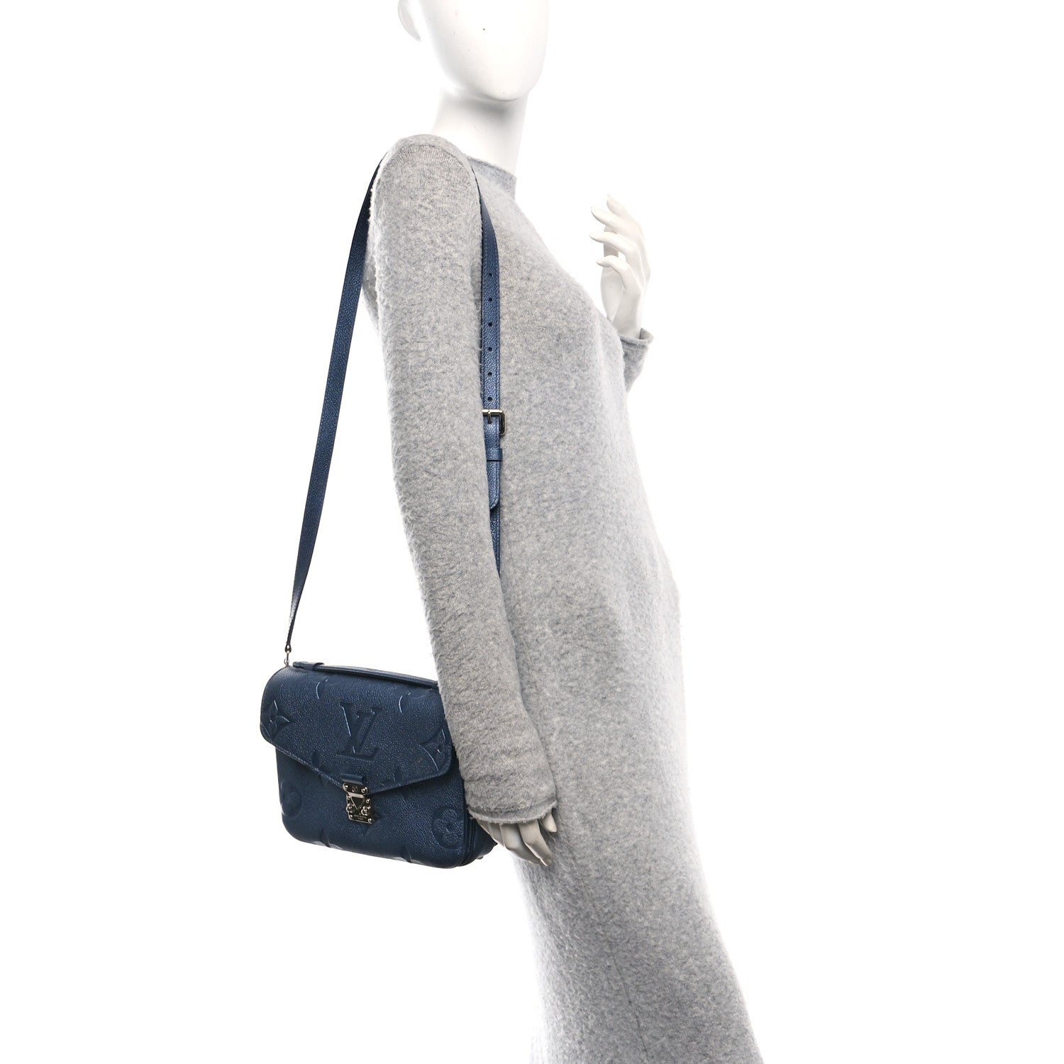 Louis Vuitton Metallic Empreinte Monogram Giant Pochette Metis Navy Nacre 2 of 11