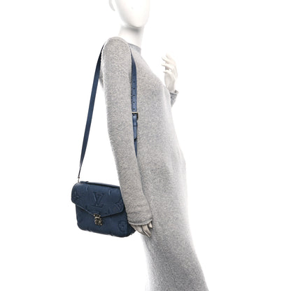 Louis Vuitton Metallic Empreinte Monogram Giant Pochette Metis Navy Nacre 2 of 11