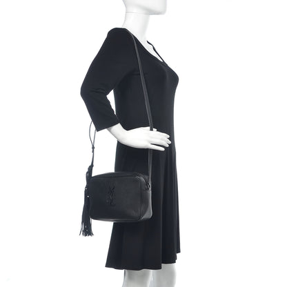 Saint Laurent Lambskin Monogram Small Lou Camera Bag Black 2 of 11