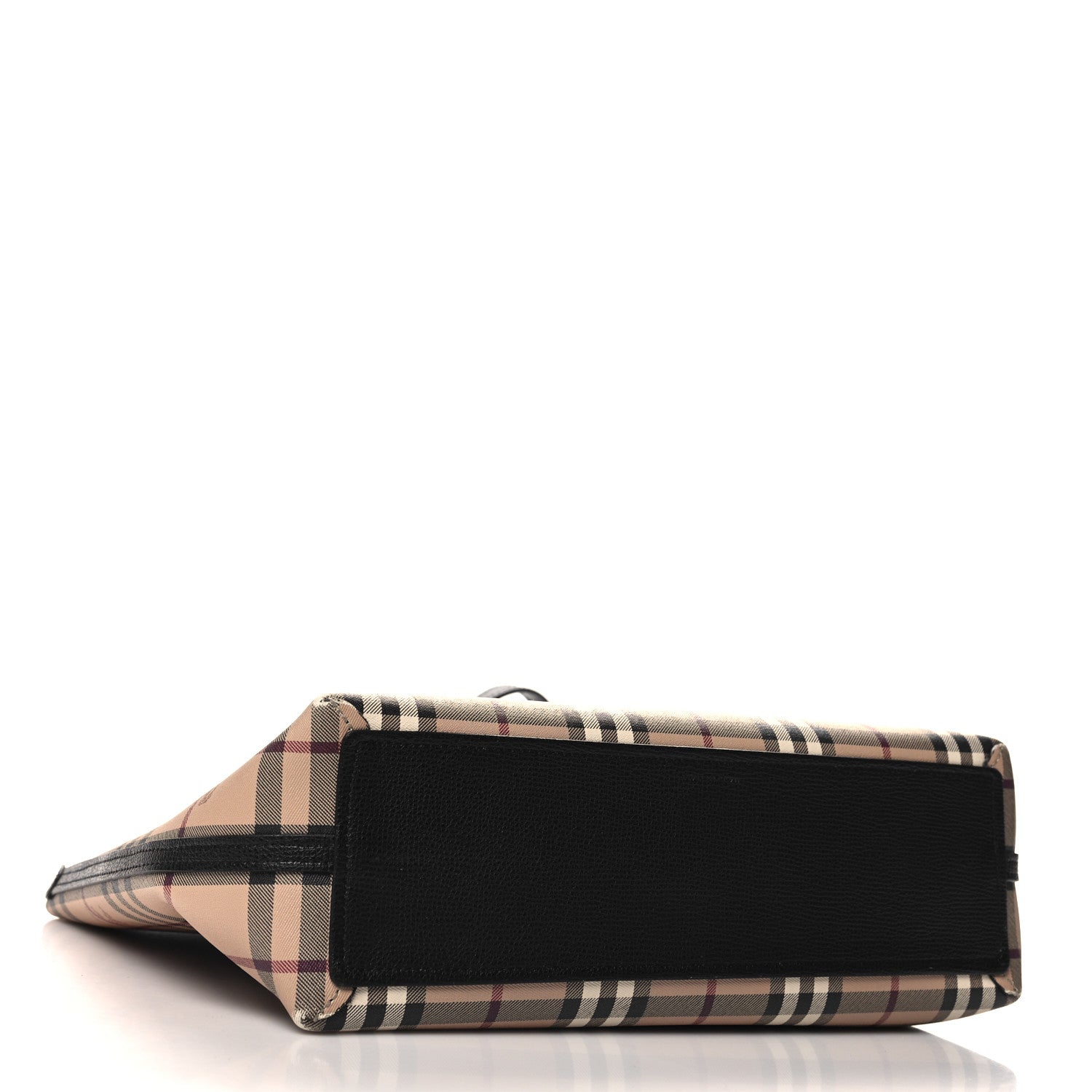 Burberry Grainy Calfskin Haymarket Check Small Reversible Tote Black 3 of 15