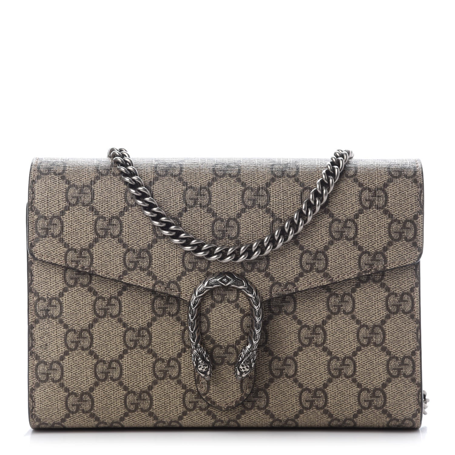 Gucci GG Supreme Monogram Mini Dionysus Chain Wallet Beige Taupe 1 of 10