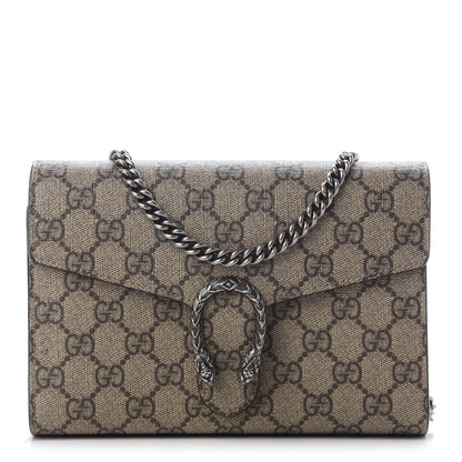 Gucci GG Supreme Monogram Mini Dionysus Chain Wallet Beige Taupe 1 of 10