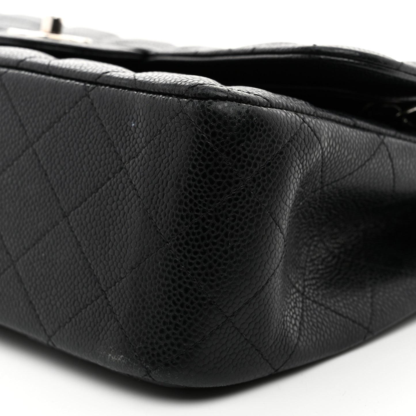 Caviar Quilted Jumbo Double Flap Black