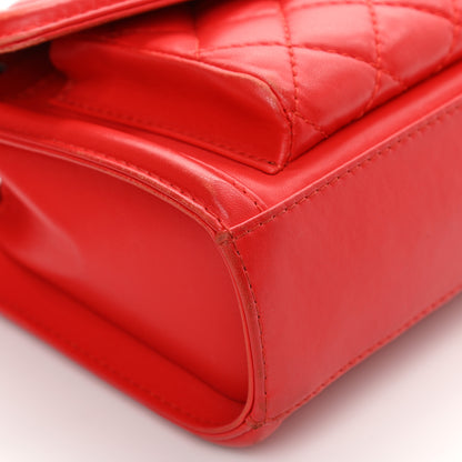 Chanel Lambskin Quilted Small Geometric Flap Red 8 of 20