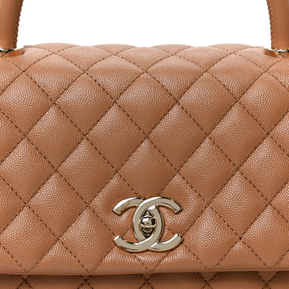 Chanel Caviar Quilted Small Coco Handle Flap Brown 8 of 10