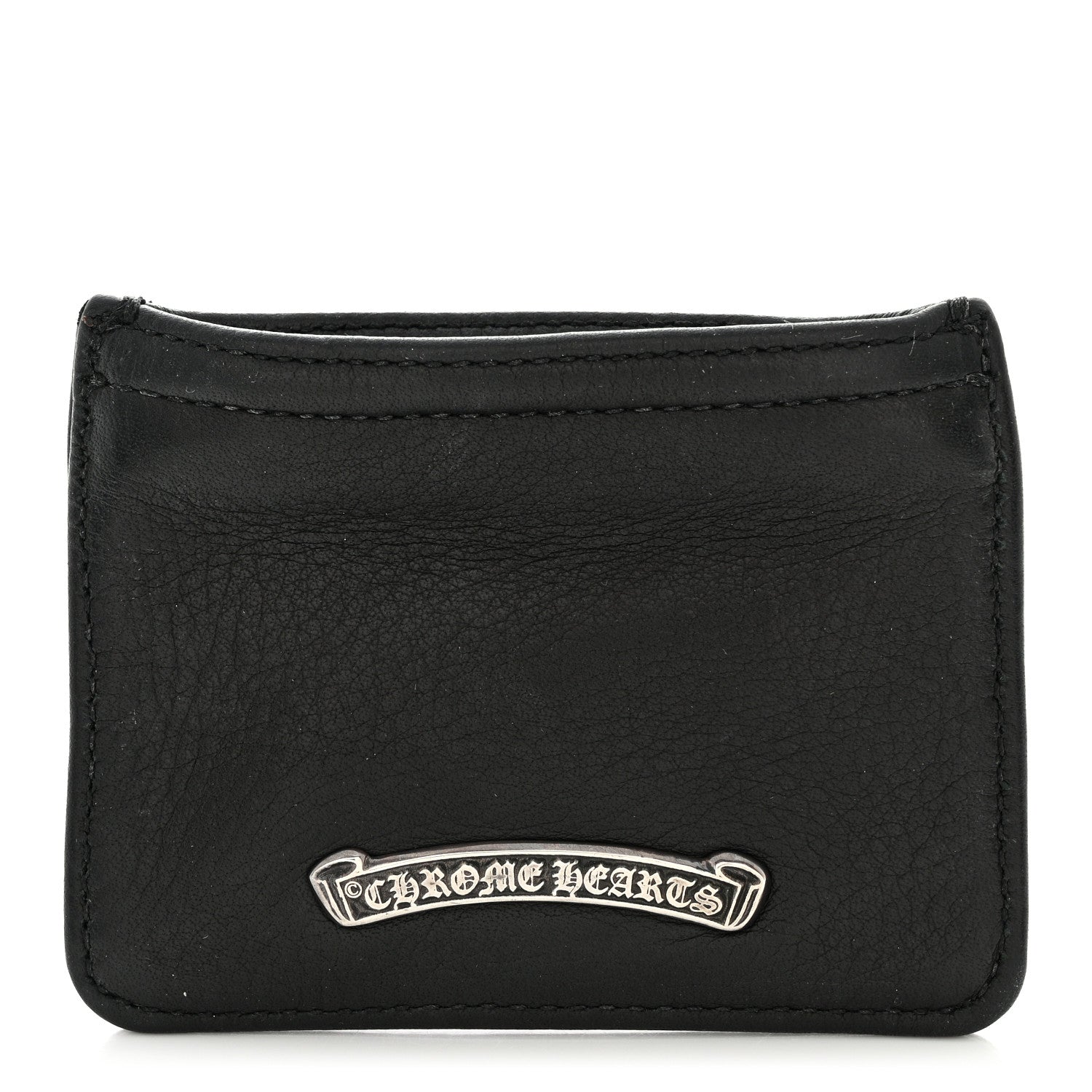 Chrome Hearts Grained Calfskin Dagger Coin Pouch Black 1581253