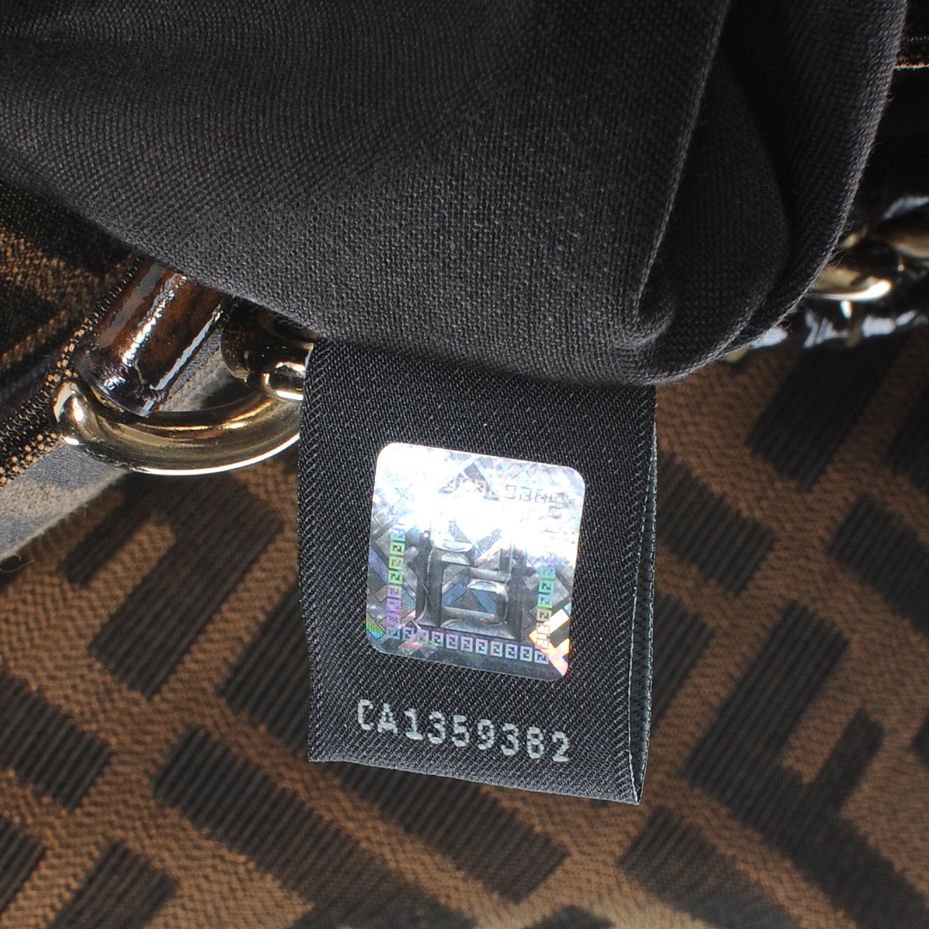 Fendi Zucca Mia Tote Tobacco 7 of 8