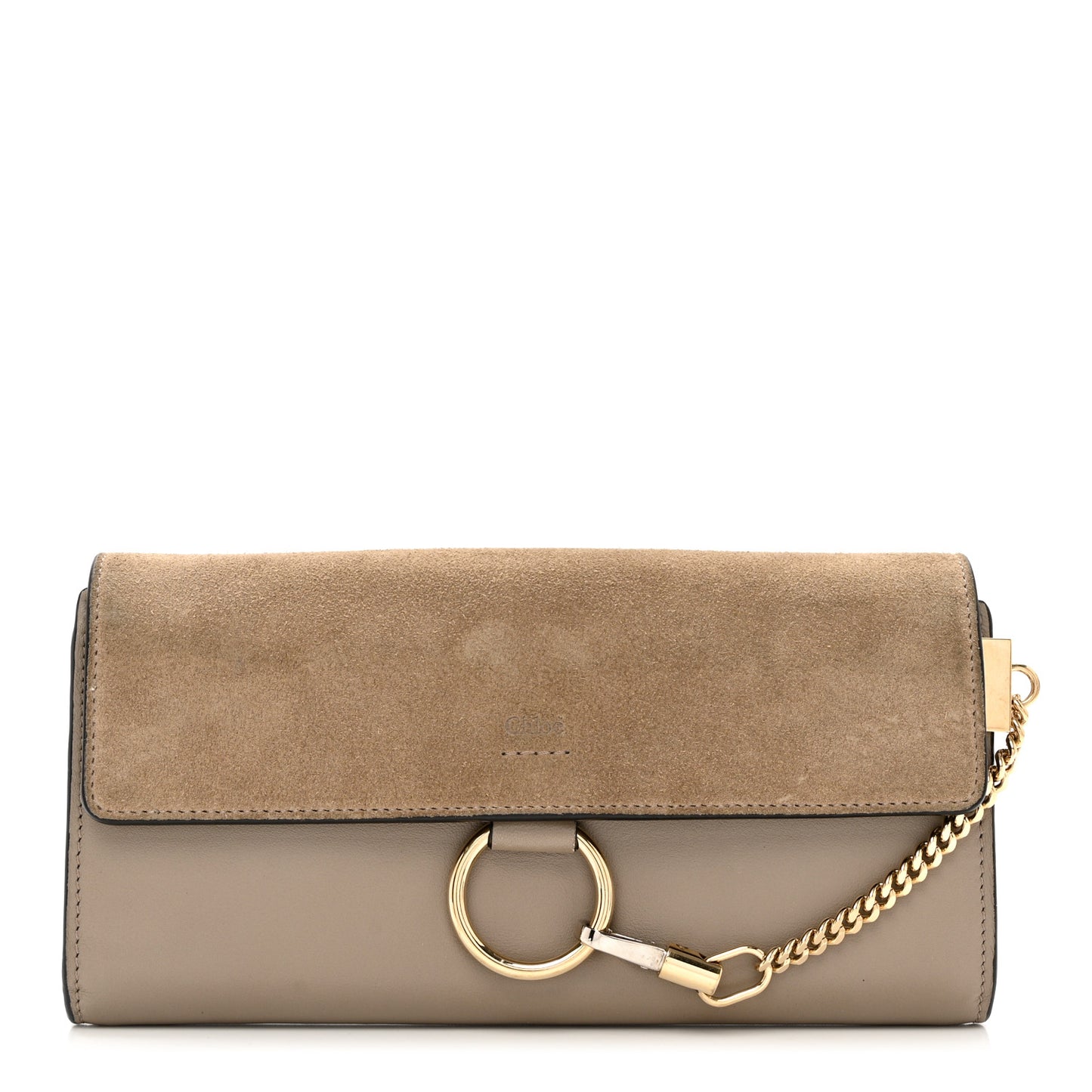 Suede Calfskin Faye Wallet Motty Grey