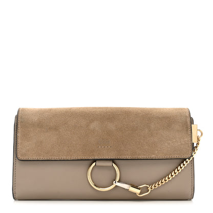 Chloe Suede Calfskin Faye Wallet Motty Grey 1 of 8