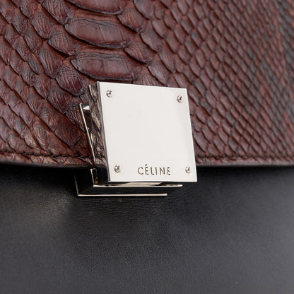 Celine Snakeskin Calfskin Medium Trapeze Brown 7 of 13