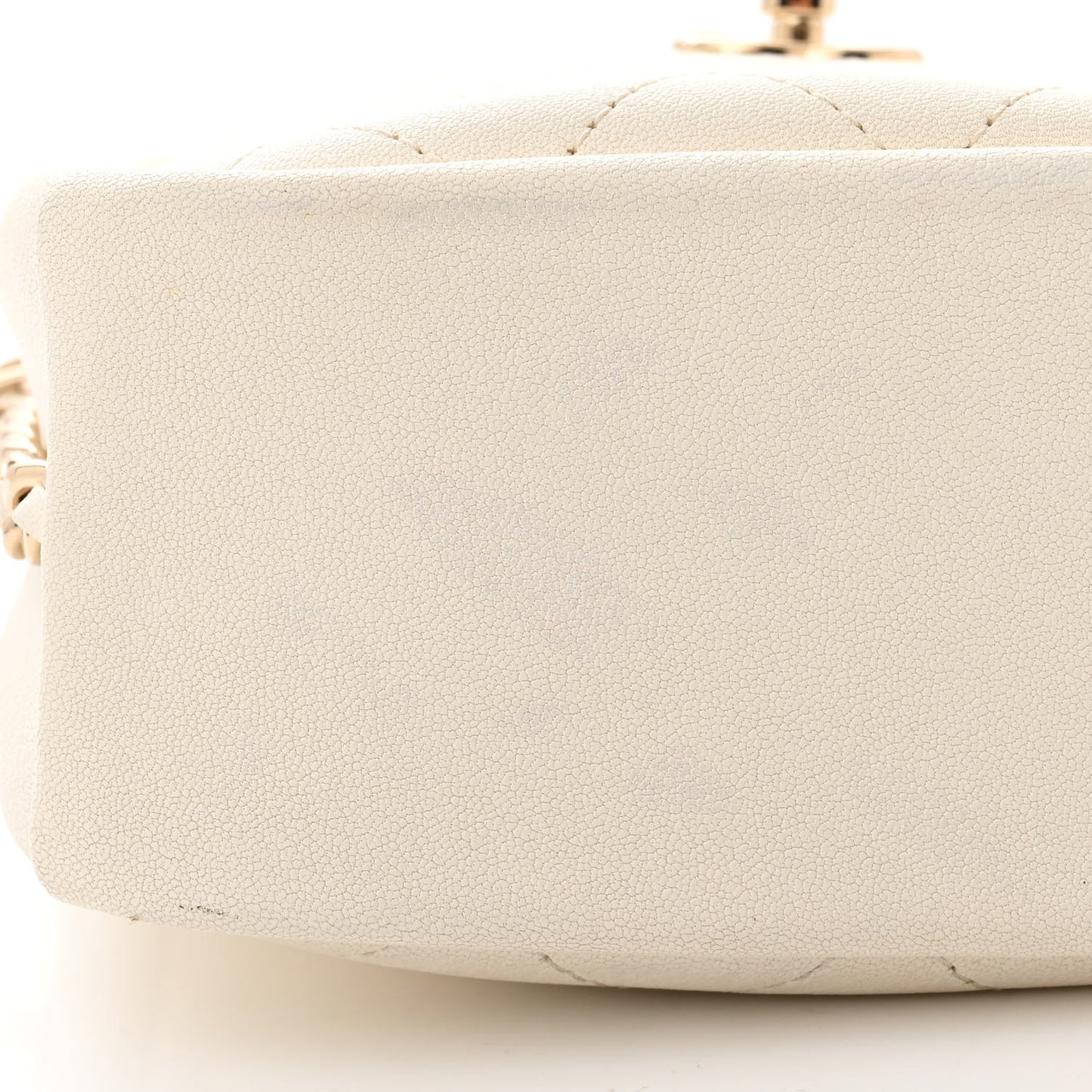 Goatskin Stitched Casual Trip North South Camera Case White