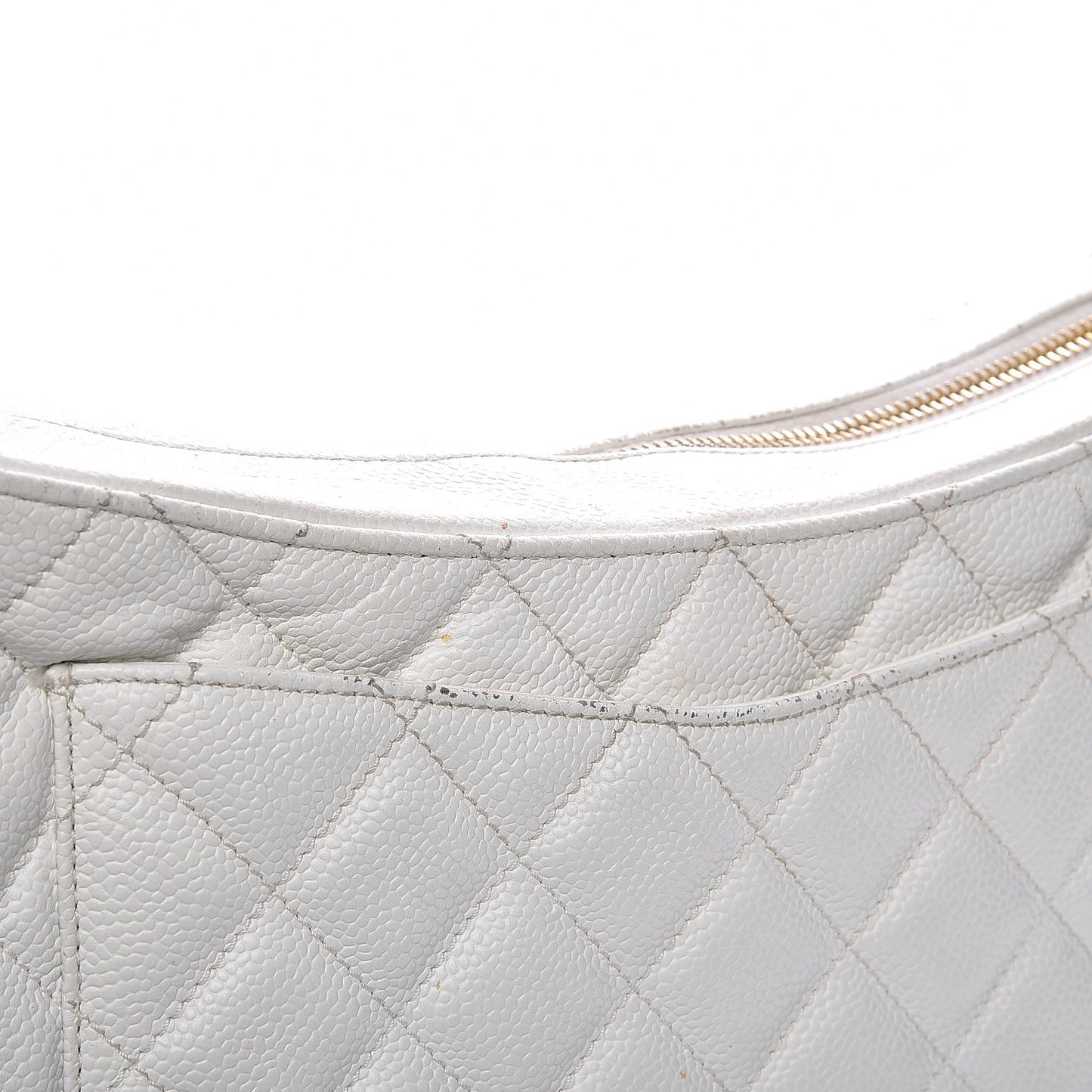 Caviar Quilted Hobo White