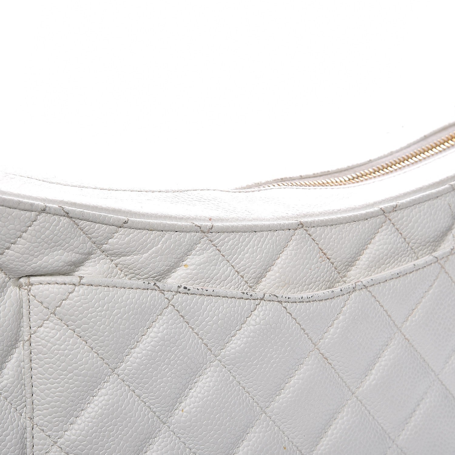 Chanel Caviar Quilted Hobo White 14 of 18