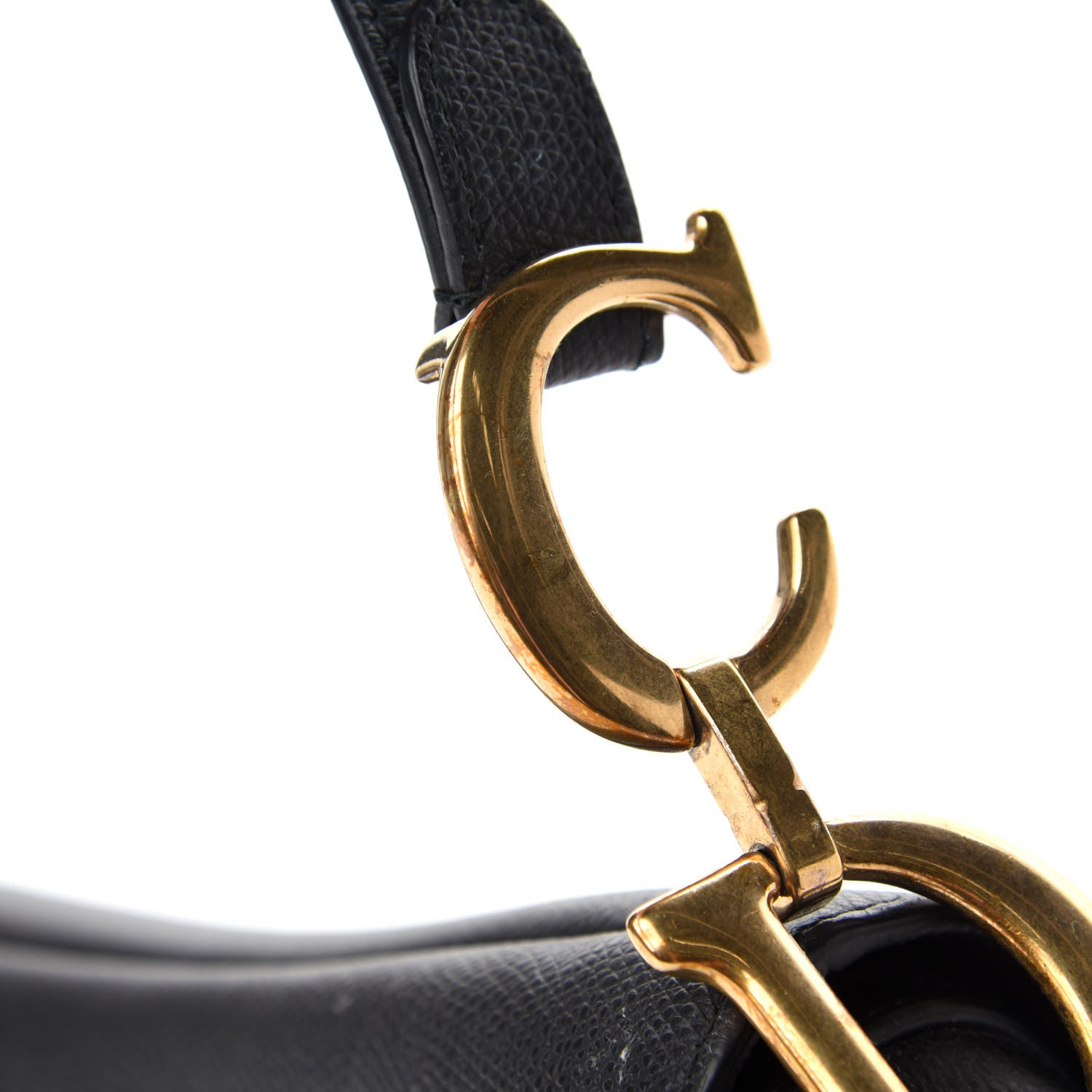 Christian Dior Grained Calfskin Saddle Bag Black 11 of 12