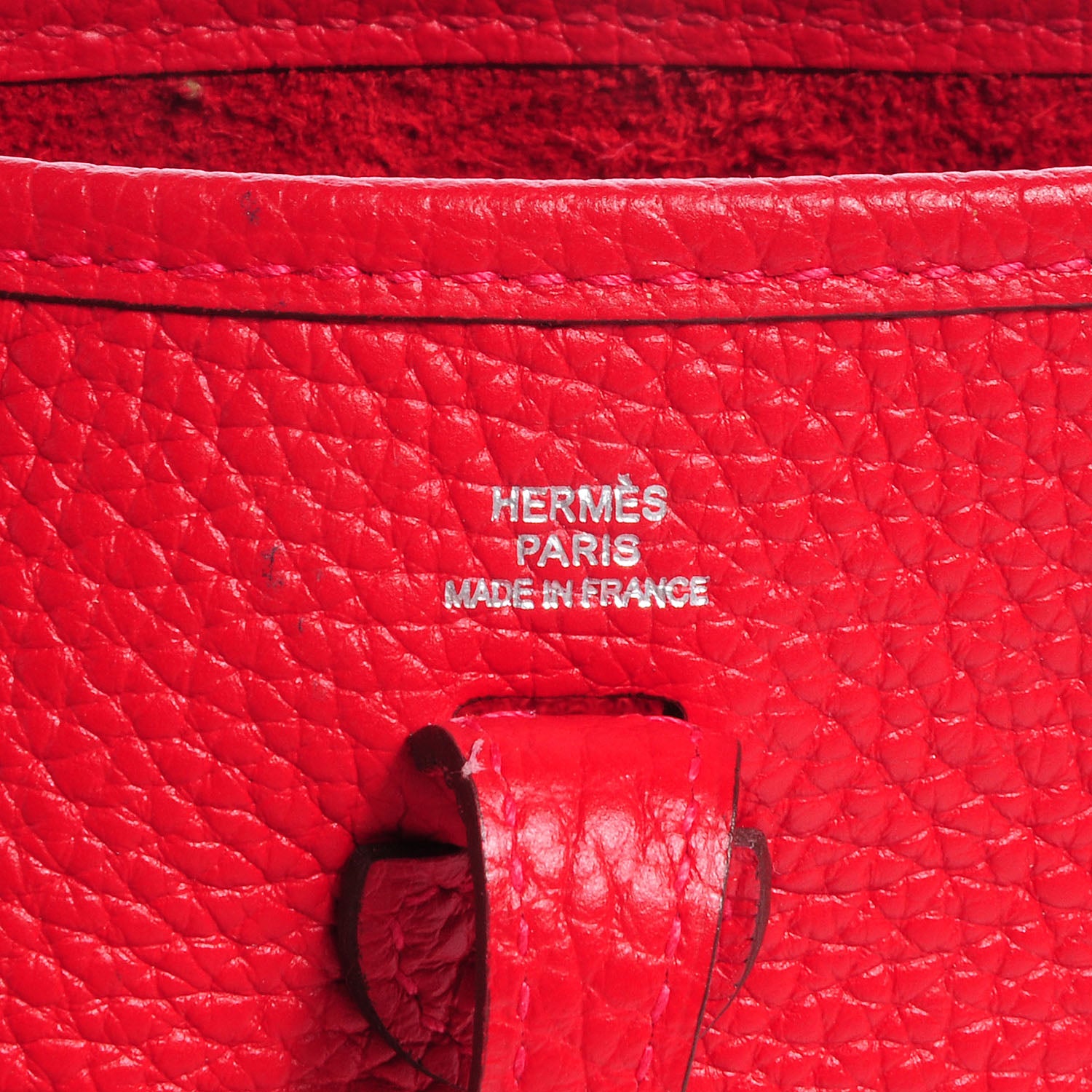 Hermes Taurillon Clemence Evelyne TPM Rouge Casaque 7 of 8