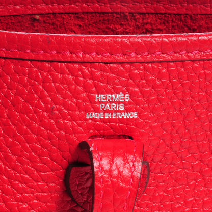Hermes Taurillon Clemence Evelyne TPM Rouge Casaque 7 of 8