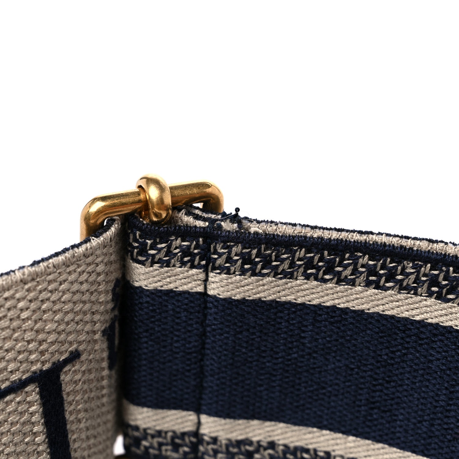 Christian Dior Canvas Embroidered Shoulder Strap Blue 5 of 6