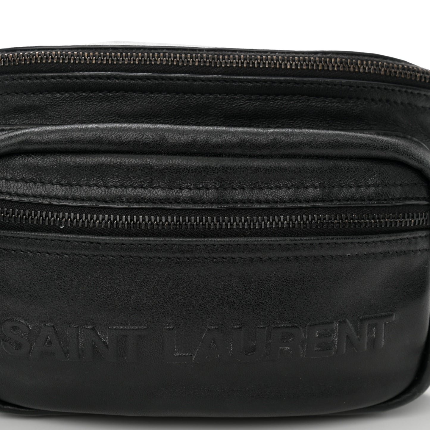 Lambskin Logo Ripstop Body Belt Bag Black