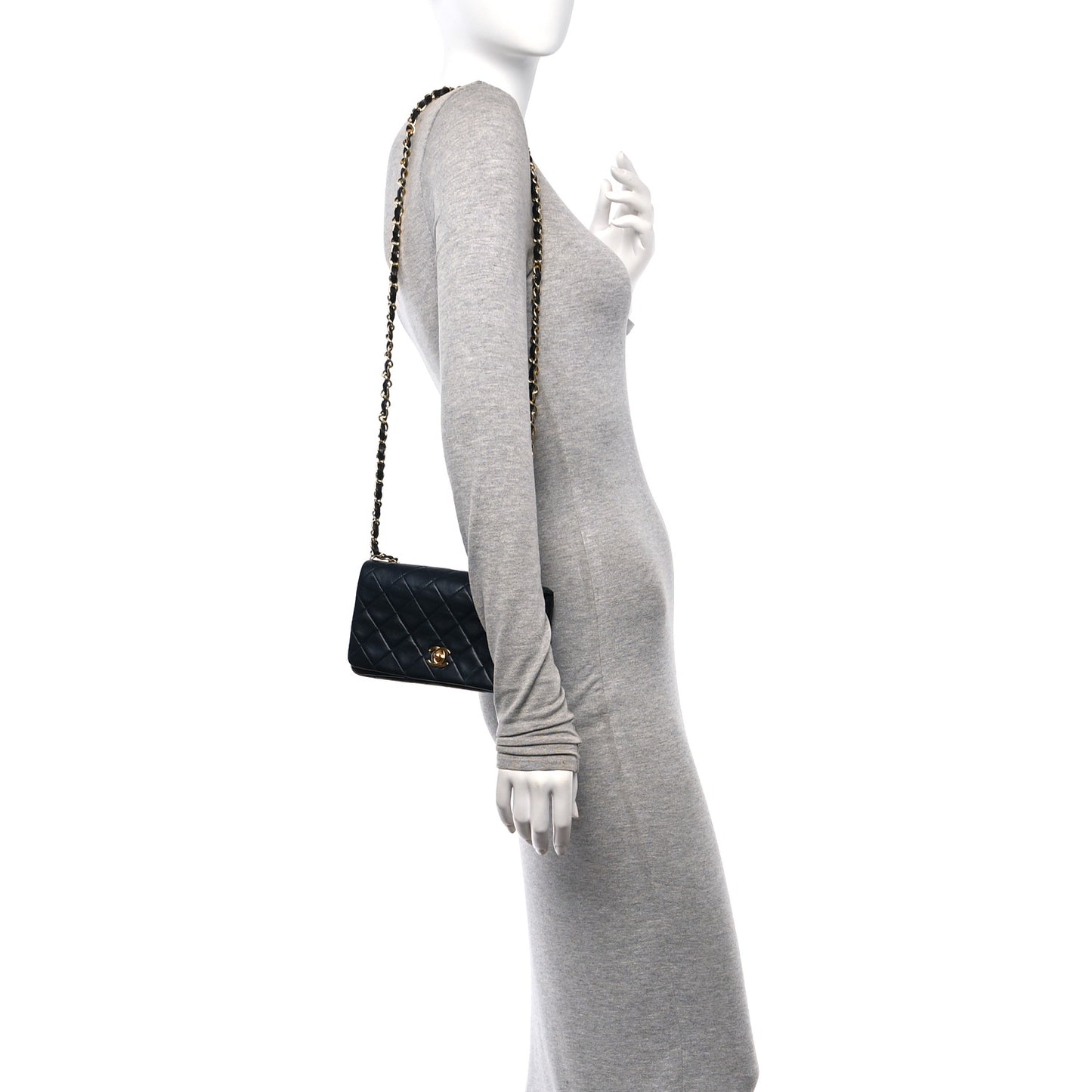 Lambskin Quilted Small Single Flap Bag Black