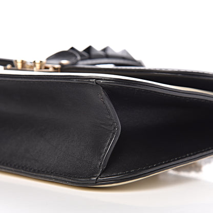 Valentino Garavani Vitello Medium Glam Lock Rockstud Flap Black Light Ivory 13 of 13