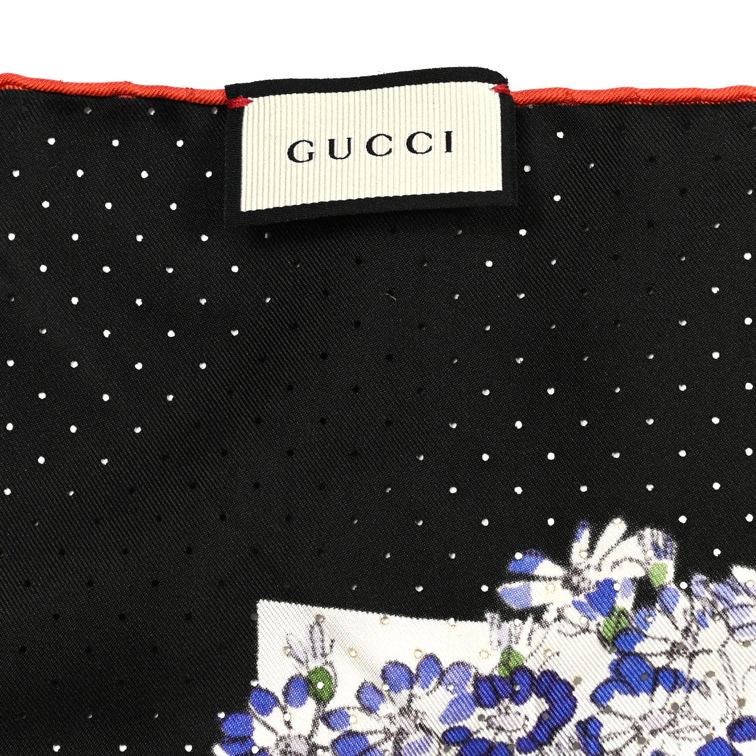 Gucci Silk Flora Infinity Chrissy Square Scarf White Black 3 of 5