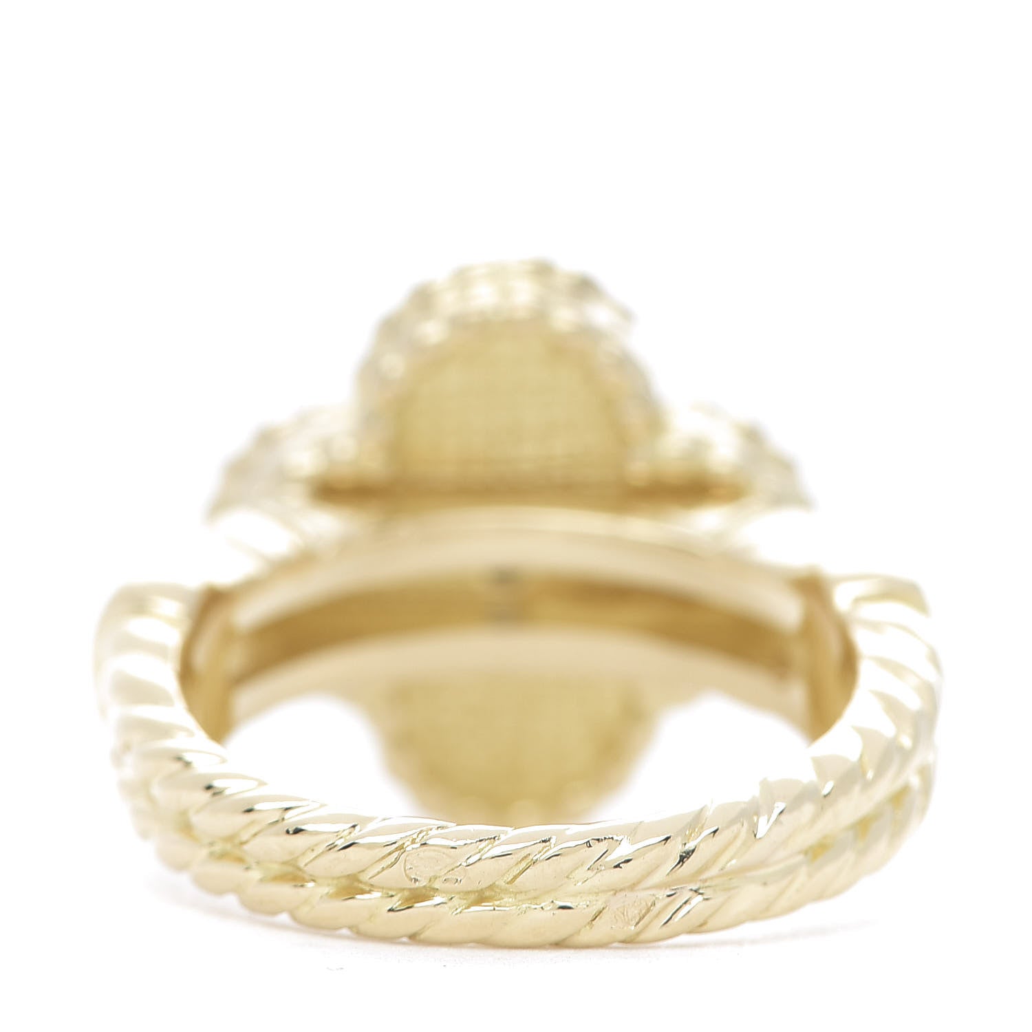 Van Cleef & Arpels 18K Yellow Gold Diamond Vintage Alhambra Ring 48 4.5 4 of 8