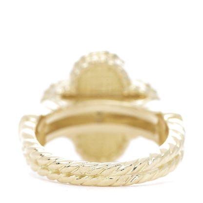 Van Cleef & Arpels 18K Yellow Gold Diamond Vintage Alhambra Ring 48 4.5 4 of 8
