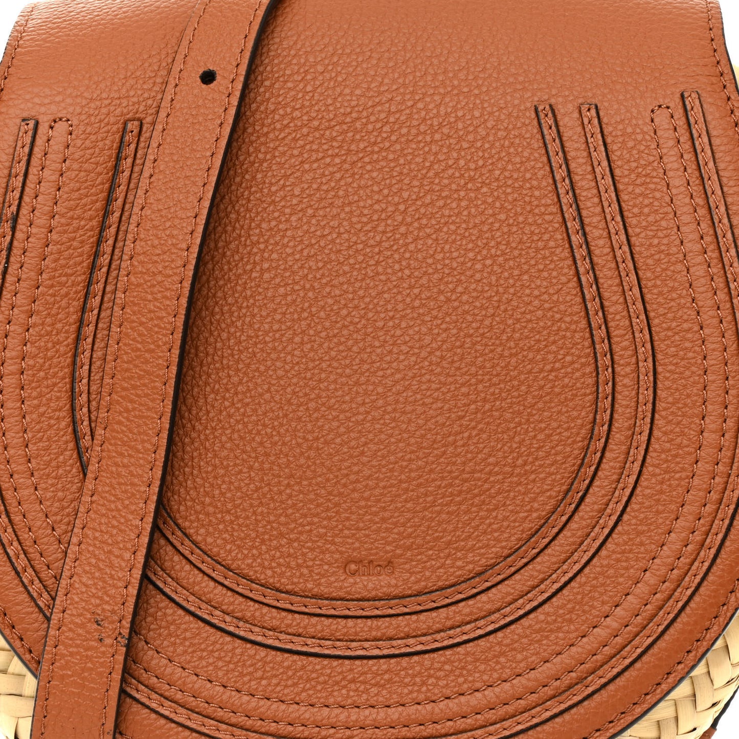 Raffia Calfskin Marcie Basket Small Marcie Round Crossbody Bag Tan