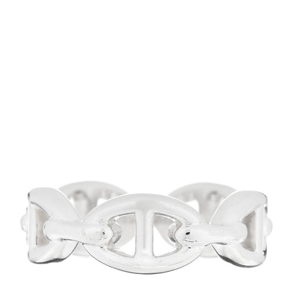 Hermes Sterling Silver PM Chaine d'Ancre Enchainee Band Ring 53 6.25 1 of 5