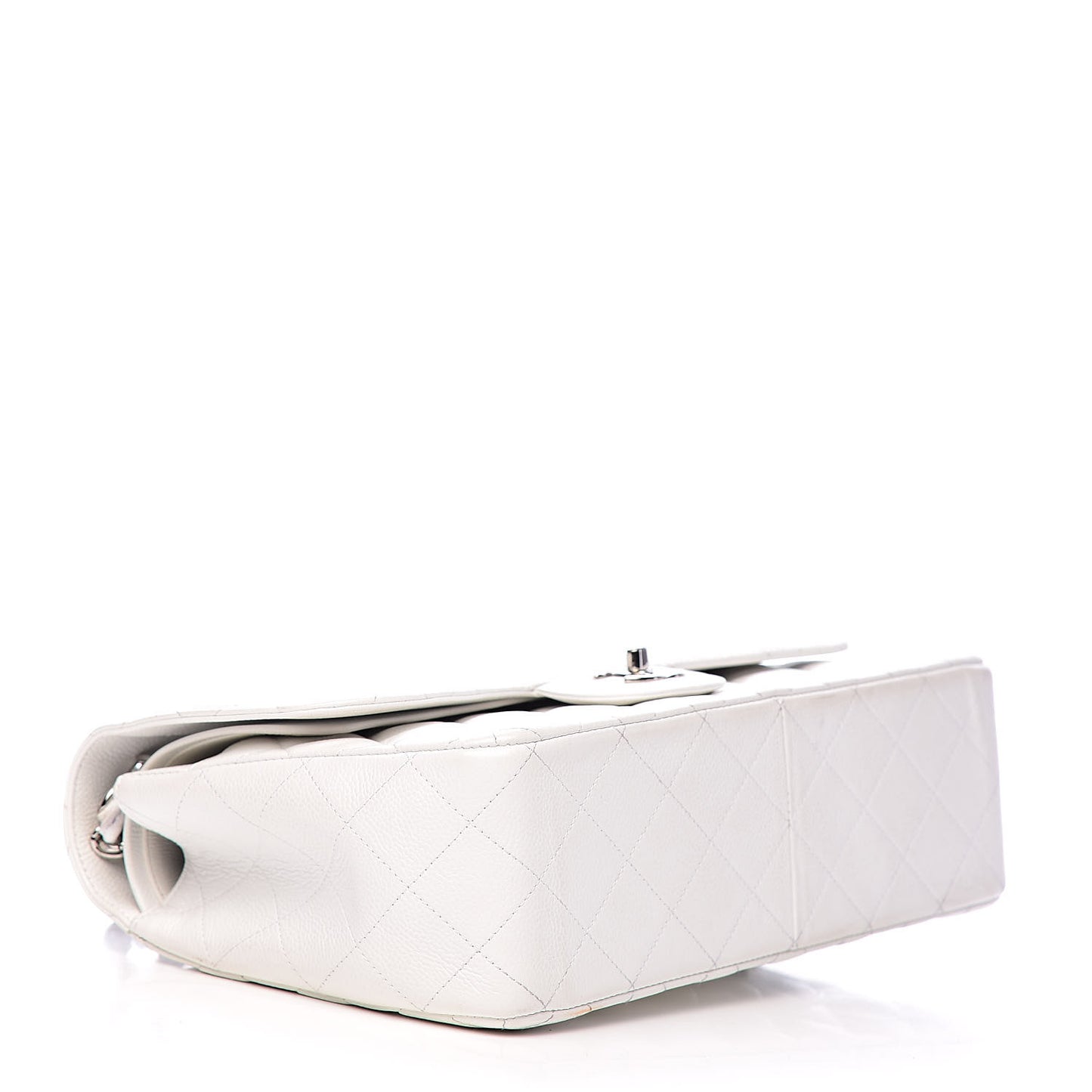 Caviar Quilted Jumbo Double Flap White