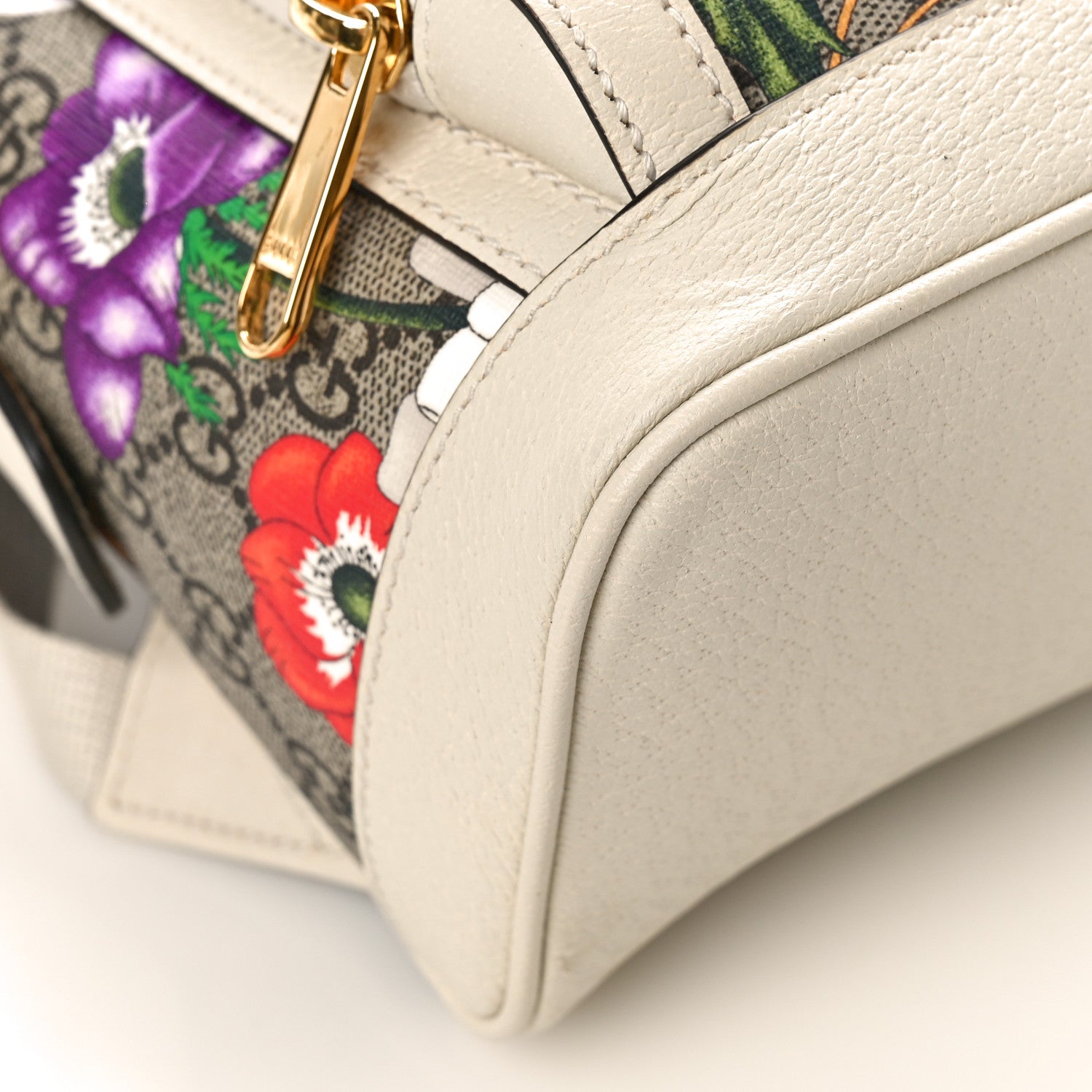 Gucci GG Supreme Monogram Flora Web Small Ophidia Day Backpack White 8 of 9