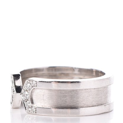 Cartier 18K White Gold Diamond 6.5mm Logo De Ring 49 4.75 3 of 8
