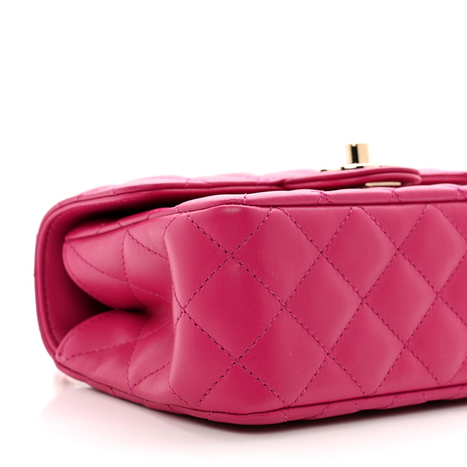 Chanel Lambskin Quilted Mini Crystal Top Handle Rectangular Flap Dark Pink 9 of 10