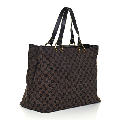Gucci Monogram Denim Large Tote Brown 4 of 10