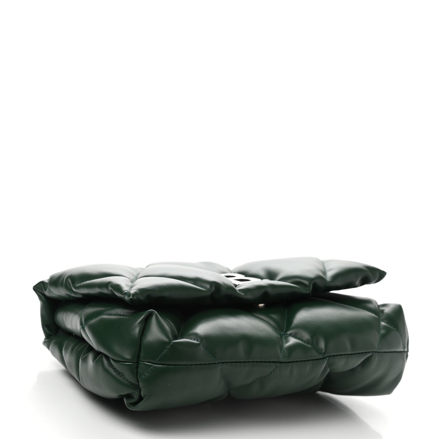 Nappa Calfskin Quilted Touch B Puffy Clutch Forest Green