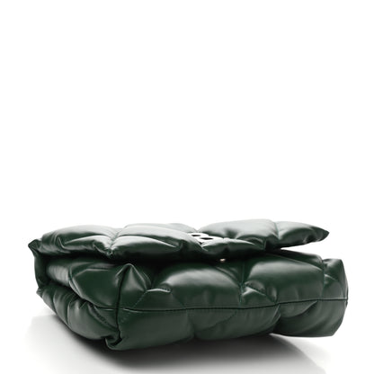 Balenciaga Nappa Calfskin Quilted Touch B Puffy Clutch Forest Green 4 of 10