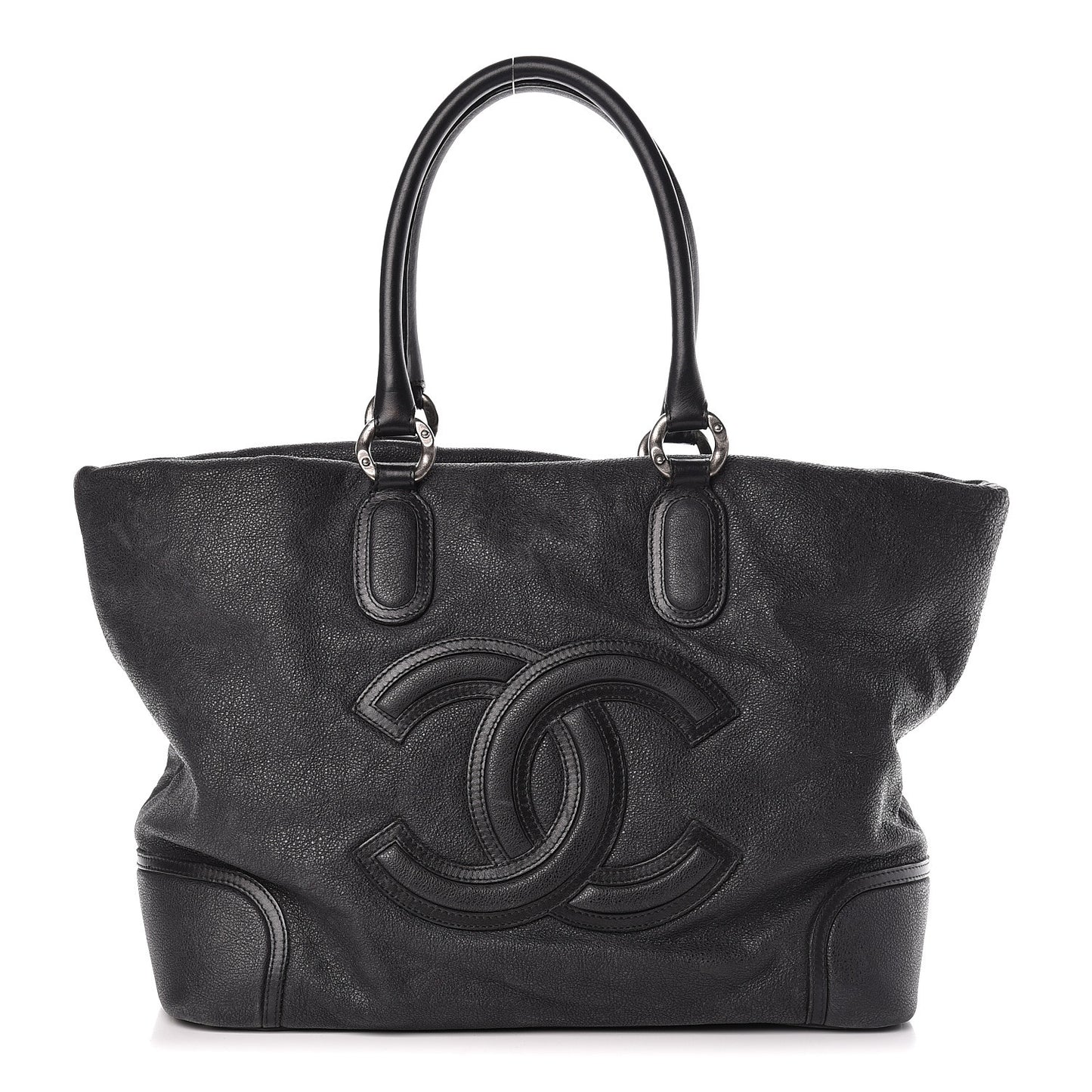 Washed Calfskin Tote Black