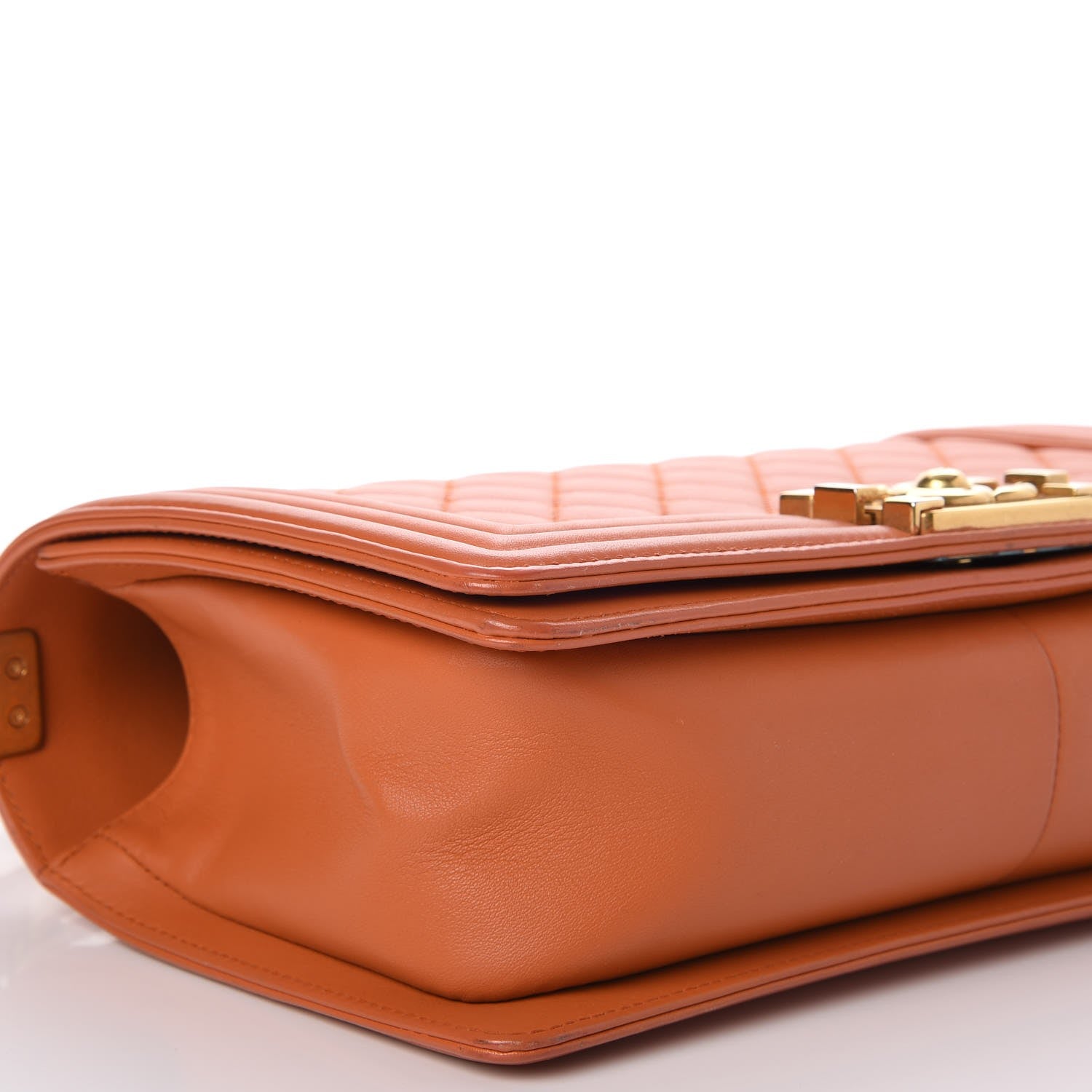 Chanel Lambskin Quilted Medium Boy Flap Orange 8 of 10