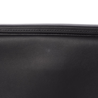 Fendi Vitello Grace Glazed Fabric FF 1974 Double F Shoulder Bag Black Mogano Panna 9 of 11