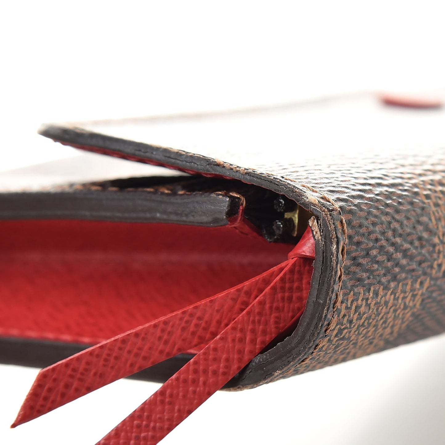 Damier Ebene Emilie Wallet Red