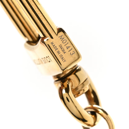 Louis Vuitton Brass Enamel Fleur De Monogram Bag Charm Chain Gold 3 of 4