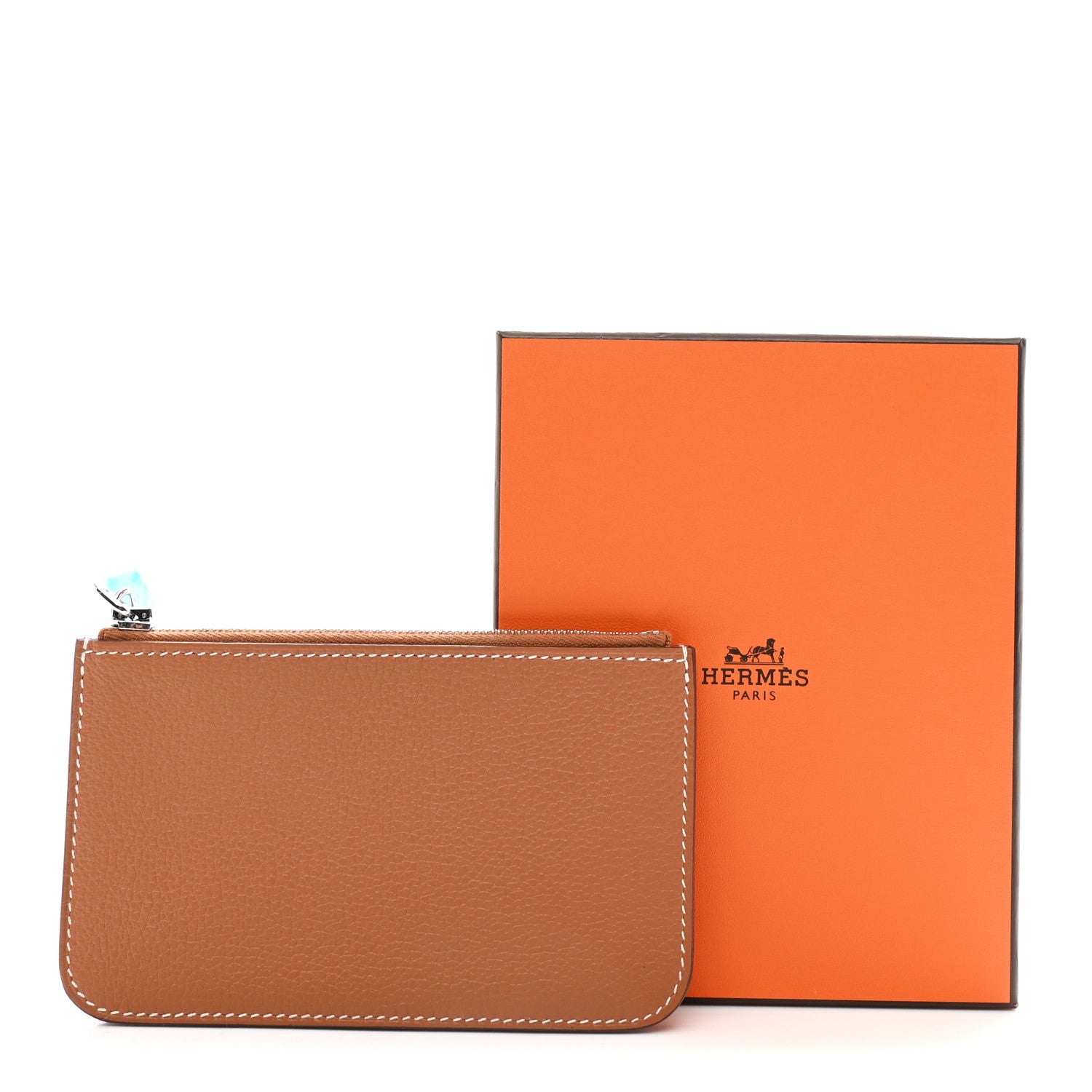 Hermes Evercolor Zipengo Chain D'Ancre Card Holder Gold 1816048