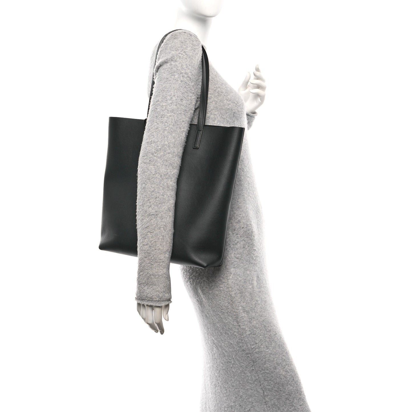 Calfskin North-South Shopping Tote Black