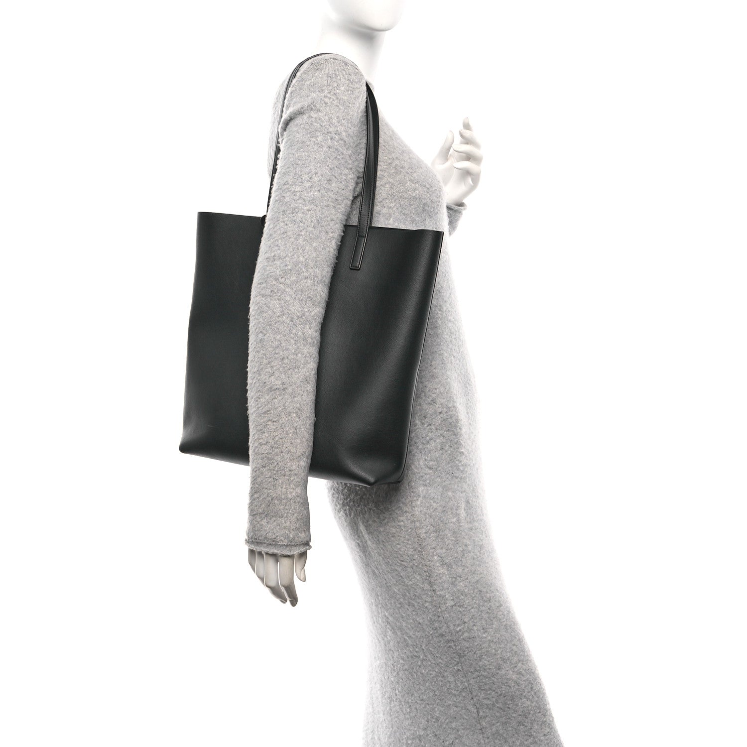 Saint Laurent Calfskin North-South Shopping Tote Black 2 of 12