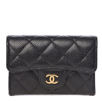 Chanel Caviar Quilted Flap Card Holder Black 1 of 9