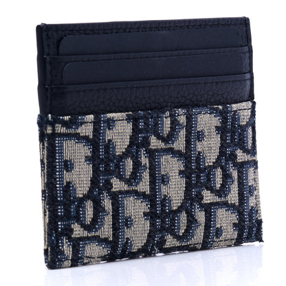 Christian Dior Grained Calfskin Oblique Card Holder Black 2 of 4