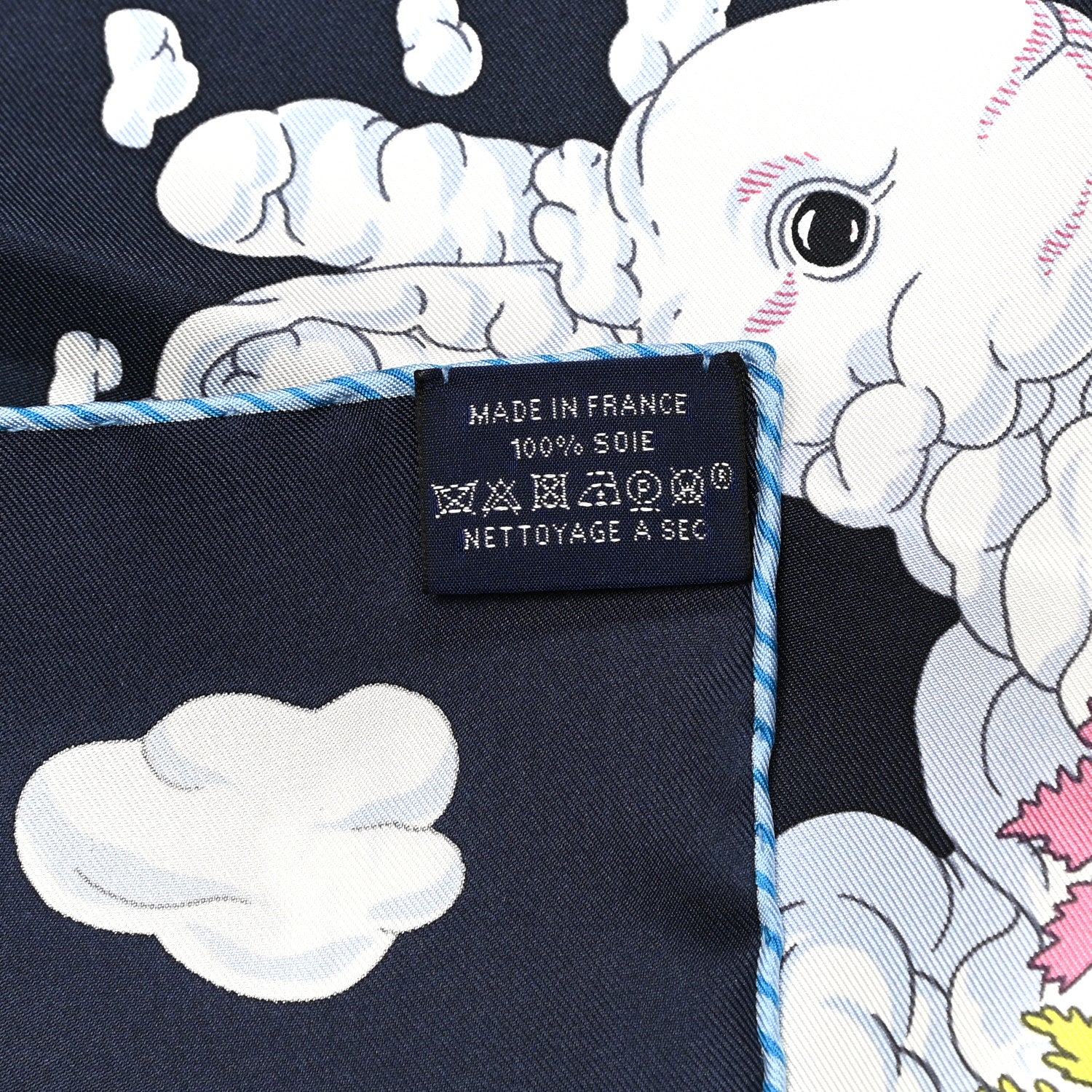 Hermes Silk Sur Mon Nuage Scarf 90 Bleu Black Mauve Multicolor 6 of 6