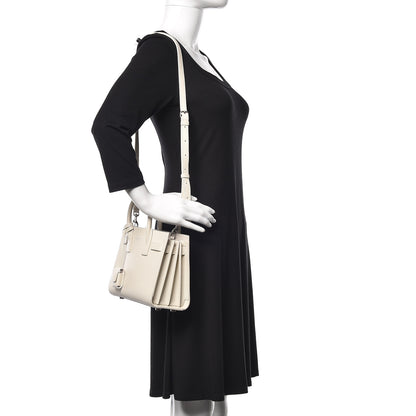 Saint Laurent Grained Calfskin Nano Sac de Jour Dove White 2 of 12