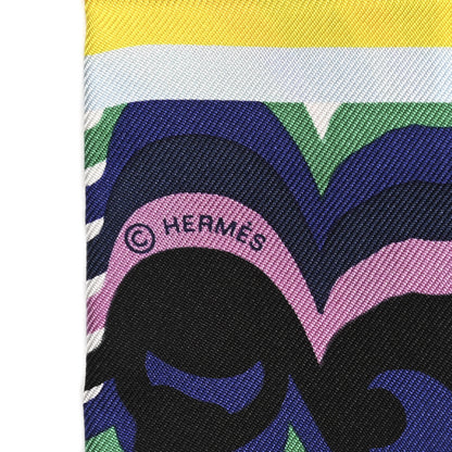 Hermes Silk Brides De Gala Shadow Twilly Black Jaune Multicolor 4 of 6
